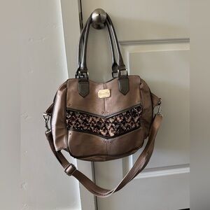 Miss Me Tan and Brown Shoulder Bag